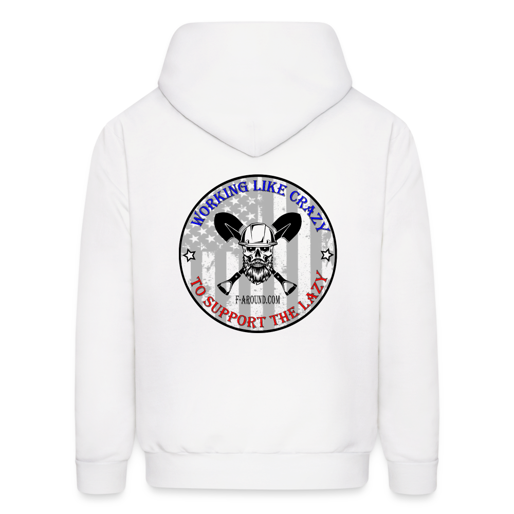Working Like Crazy Hoodie - white