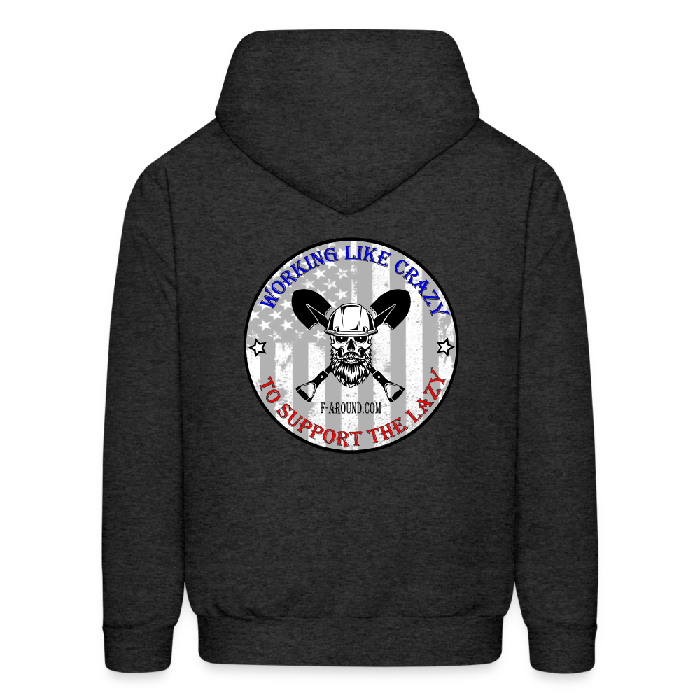 Working Like Crazy Hoodie - charcoal grey